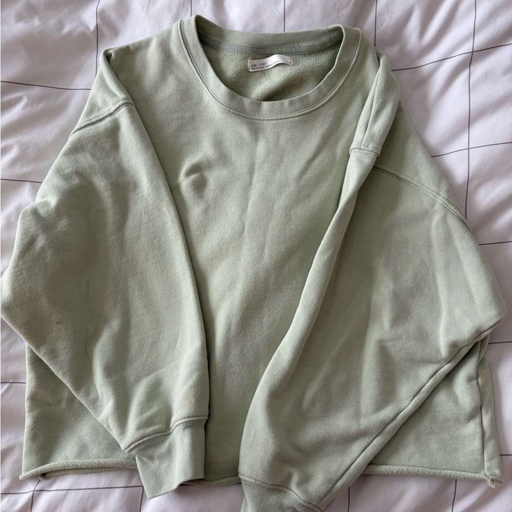 Oak + Fort mint green oversized crewneck